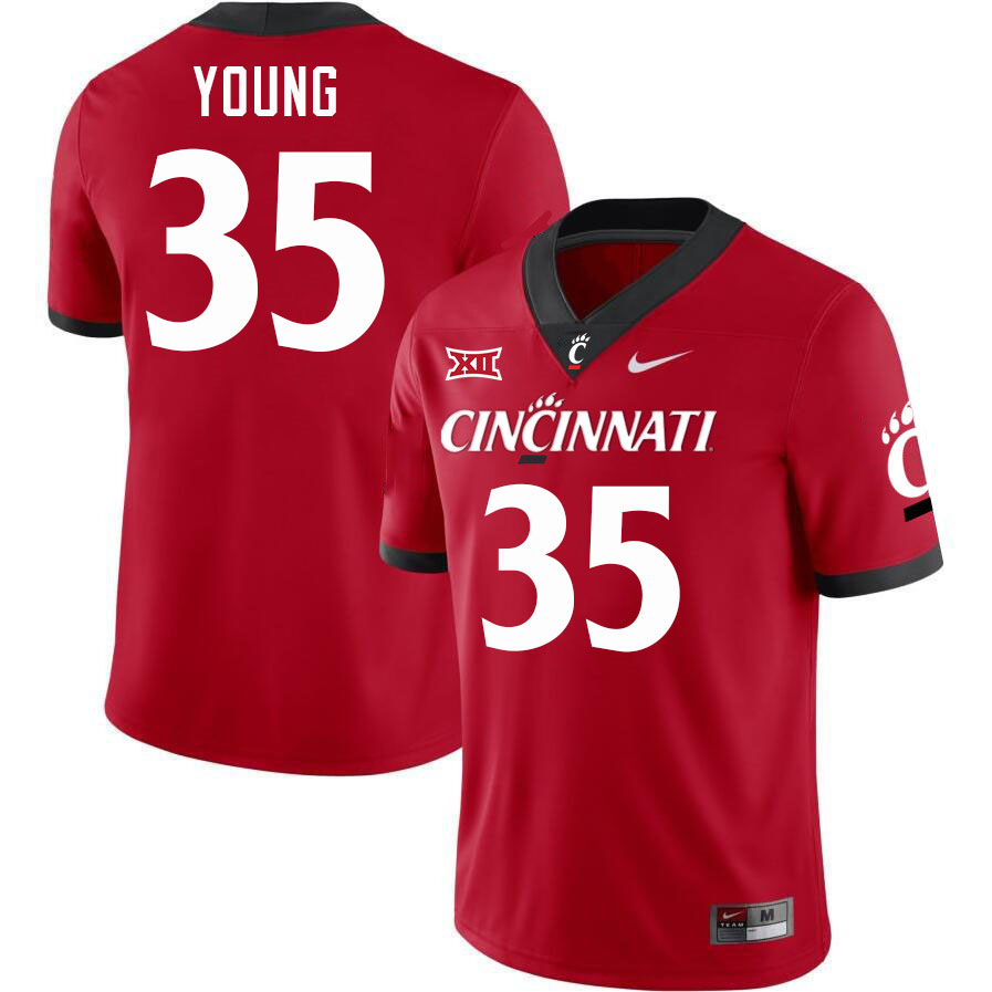Cincinnati Bearcats #35 Brady Young Big 12 Conference College Football Jerseys Stitched Sale-Red